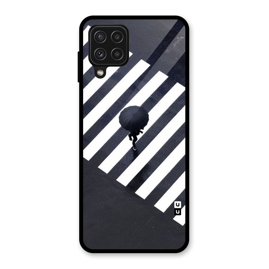 Zebra Walking Glass Back Case for Galaxy A22 4G