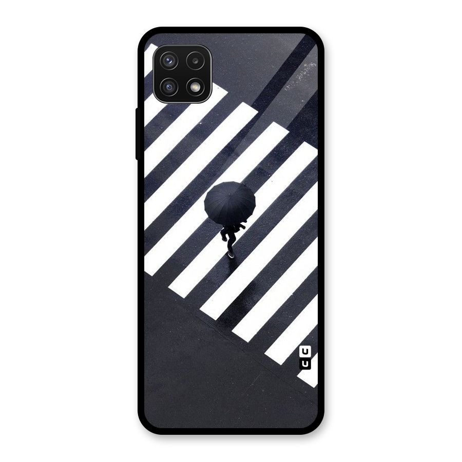 Zebra Walking Glass Back Case for Galaxy A22 5G