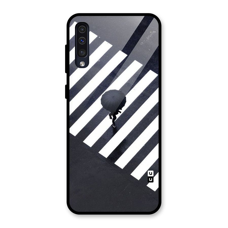 Zebra Walking Glass Back Case for Galaxy A50