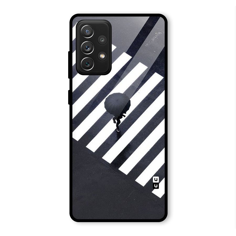 Zebra Walking Glass Back Case for Galaxy A72