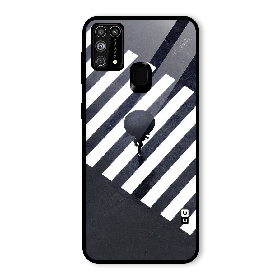 Zebra Walking Glass Back Case for Galaxy F41