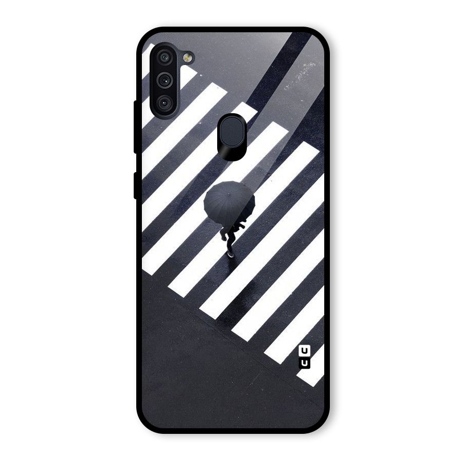Zebra Walking Glass Back Case for Galaxy M11