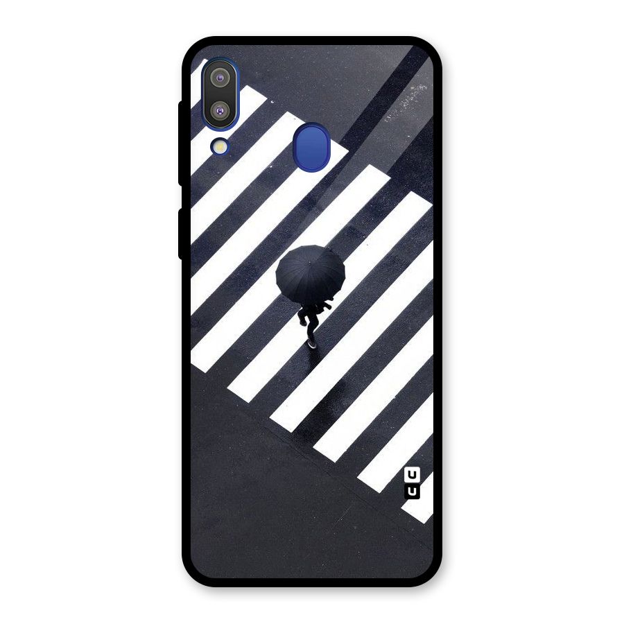 Zebra Walking Glass Back Case for Galaxy M20