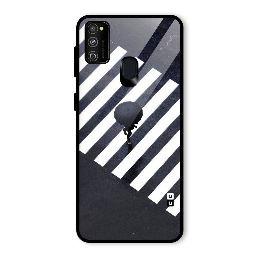 Zebra Walking Glass Back Case for Galaxy M30s