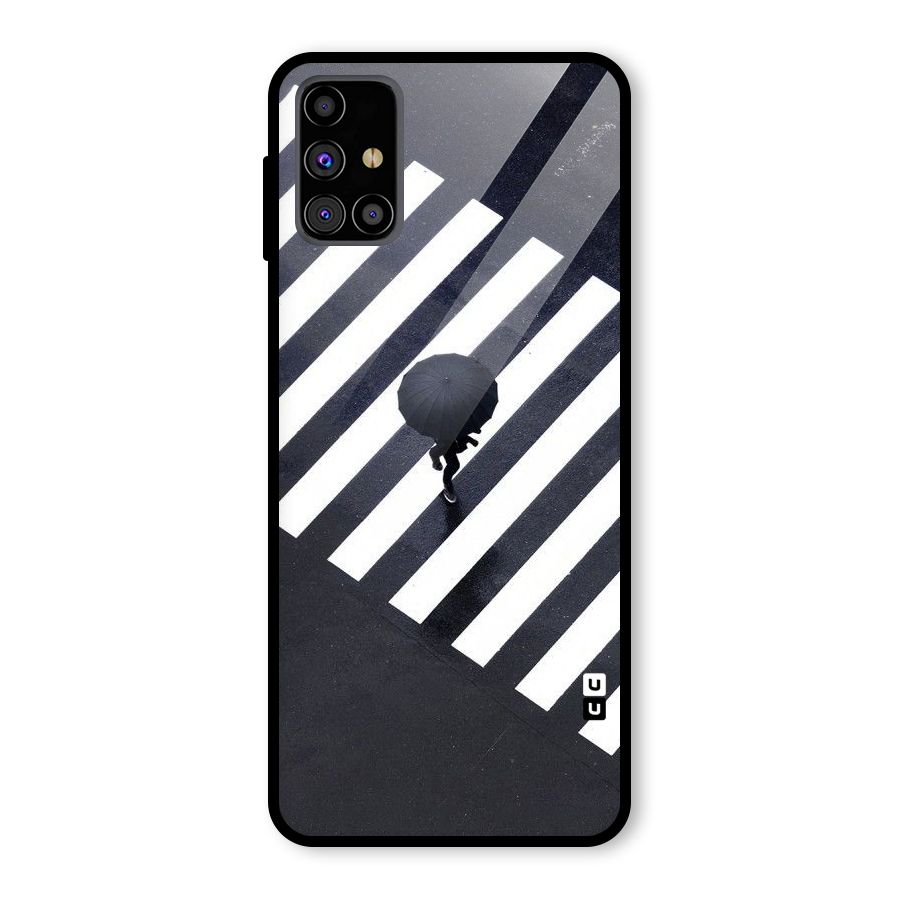Zebra Walking Glass Back Case for Galaxy M31s