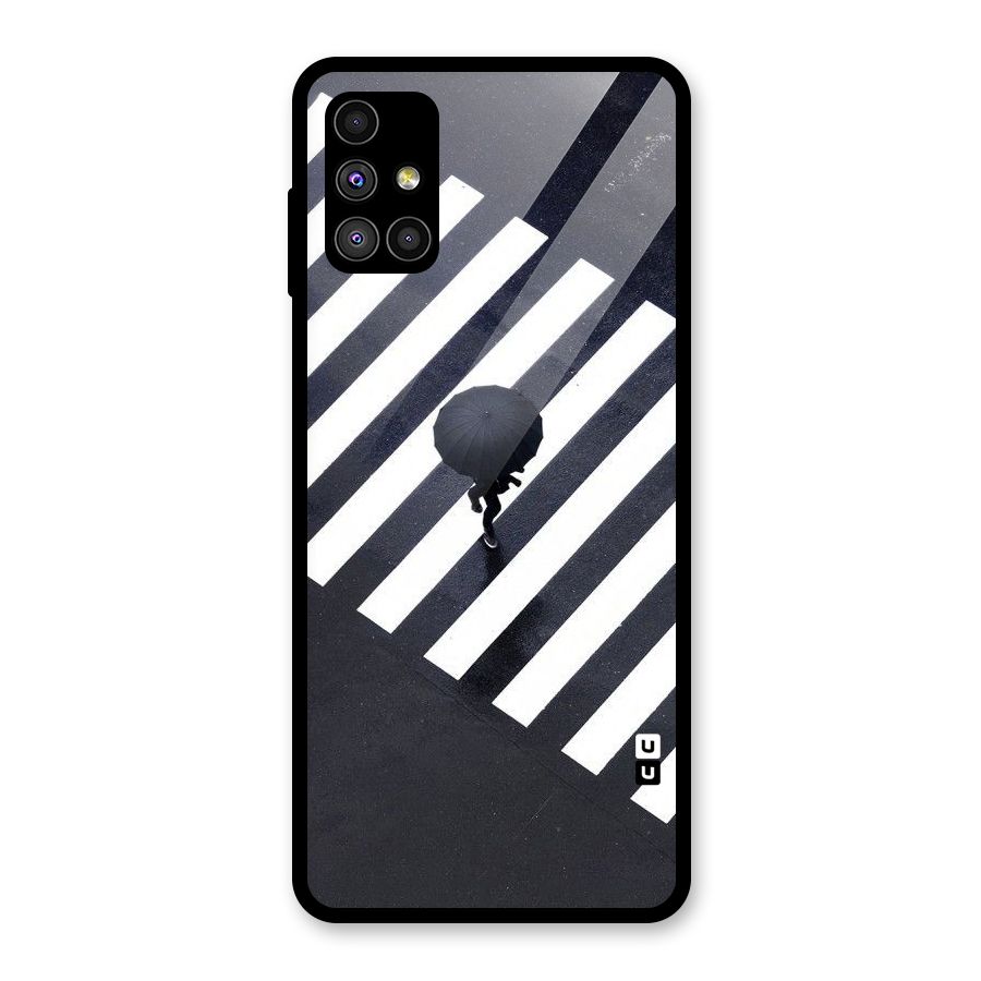 Zebra Walking Glass Back Case for Galaxy M51