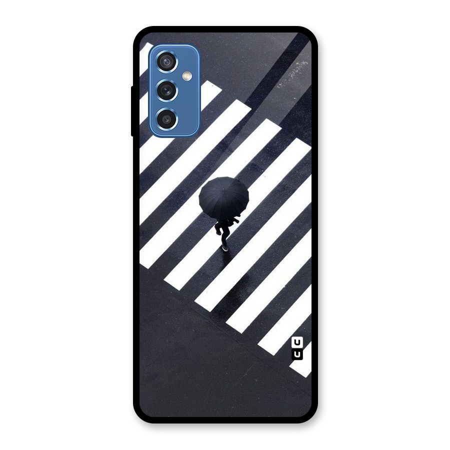 Zebra Walking Glass Back Case for Galaxy M52 5G