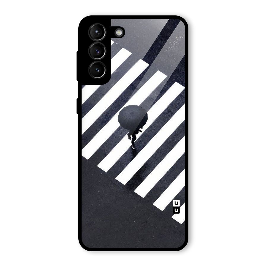 Zebra Walking Glass Back Case for Galaxy S21 Plus