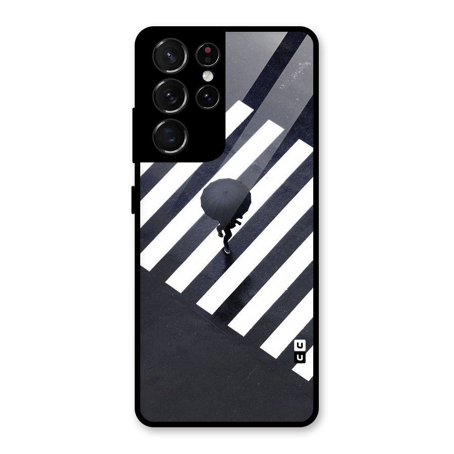 Zebra Walking Glass Back Case for Galaxy S21 Ultra 5G