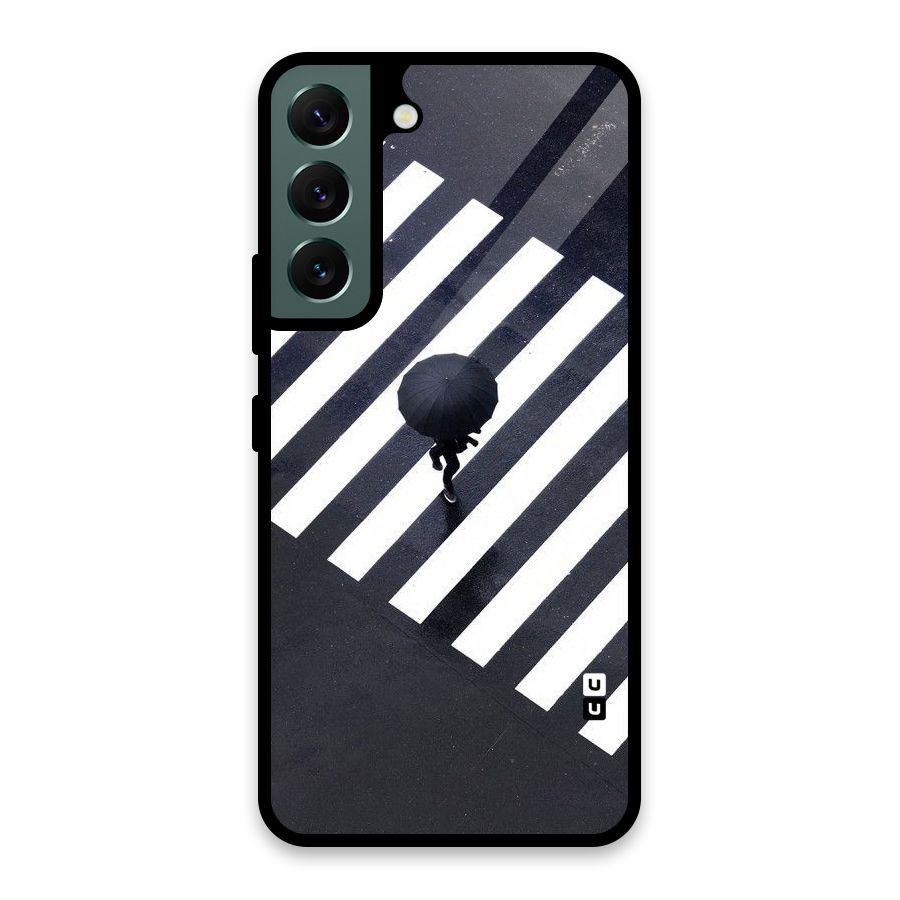 Zebra Walking Glass Back Case for Galaxy S22 5G