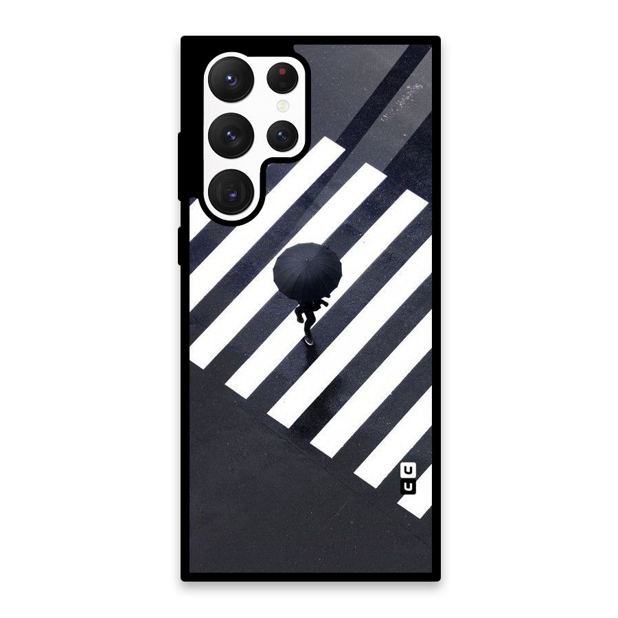 Zebra Walking Glass Back Case for Galaxy S22 Ultra 5G
