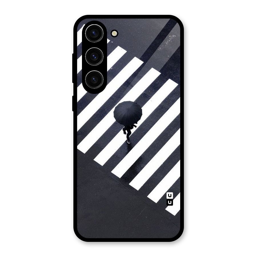 Zebra Walking Glass Back Case for Galaxy S23 Plus