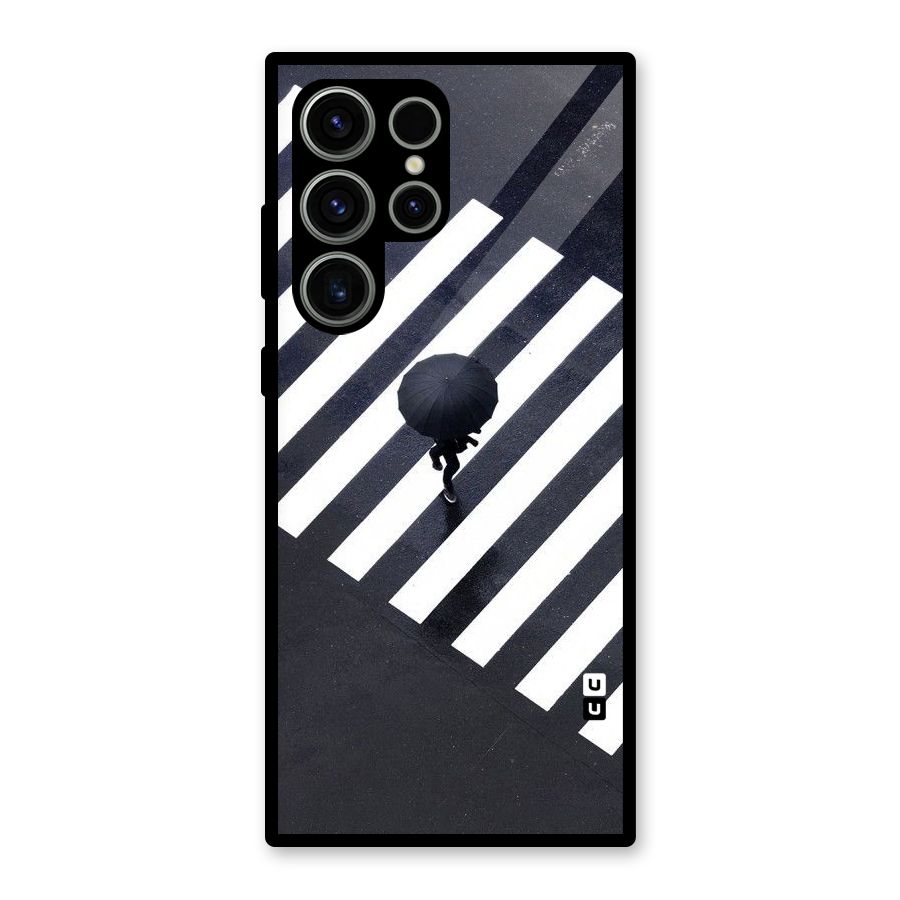Zebra Walking Glass Back Case for Galaxy S23 Ultra