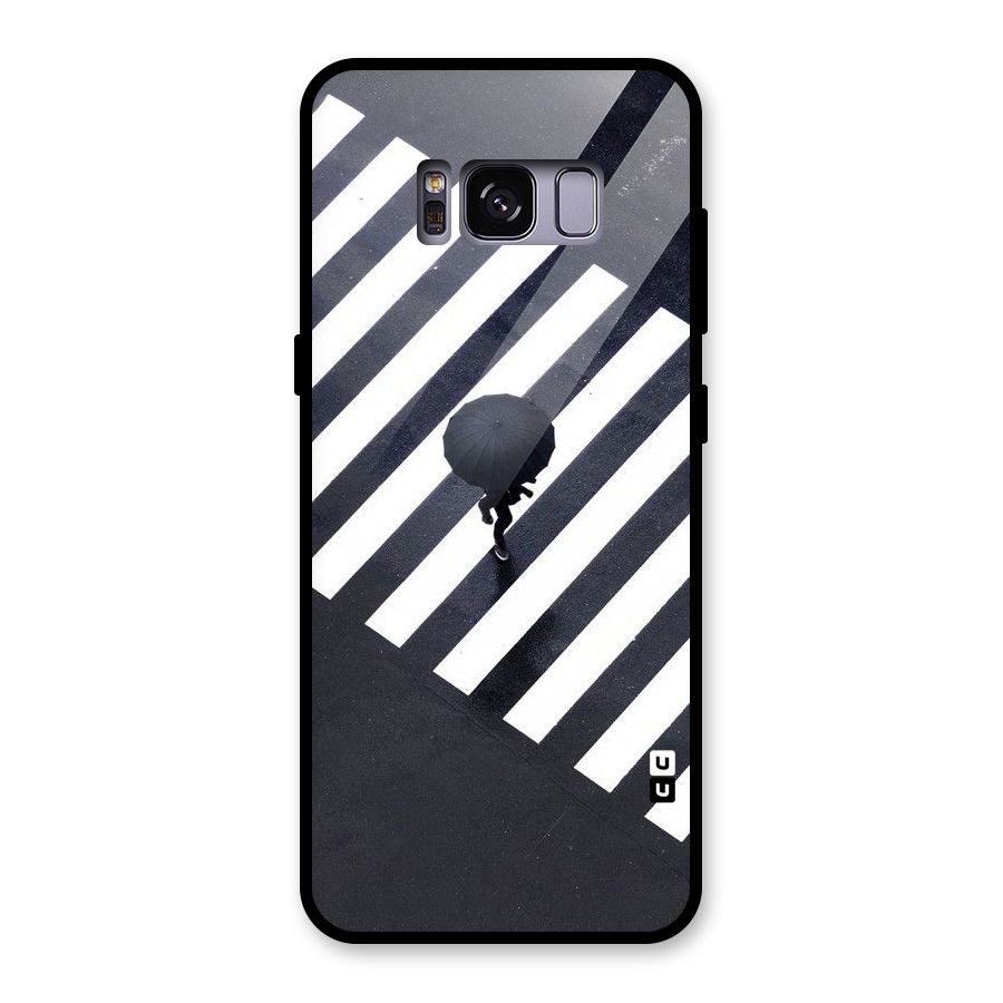 Zebra Walking Glass Back Case for Galaxy S8