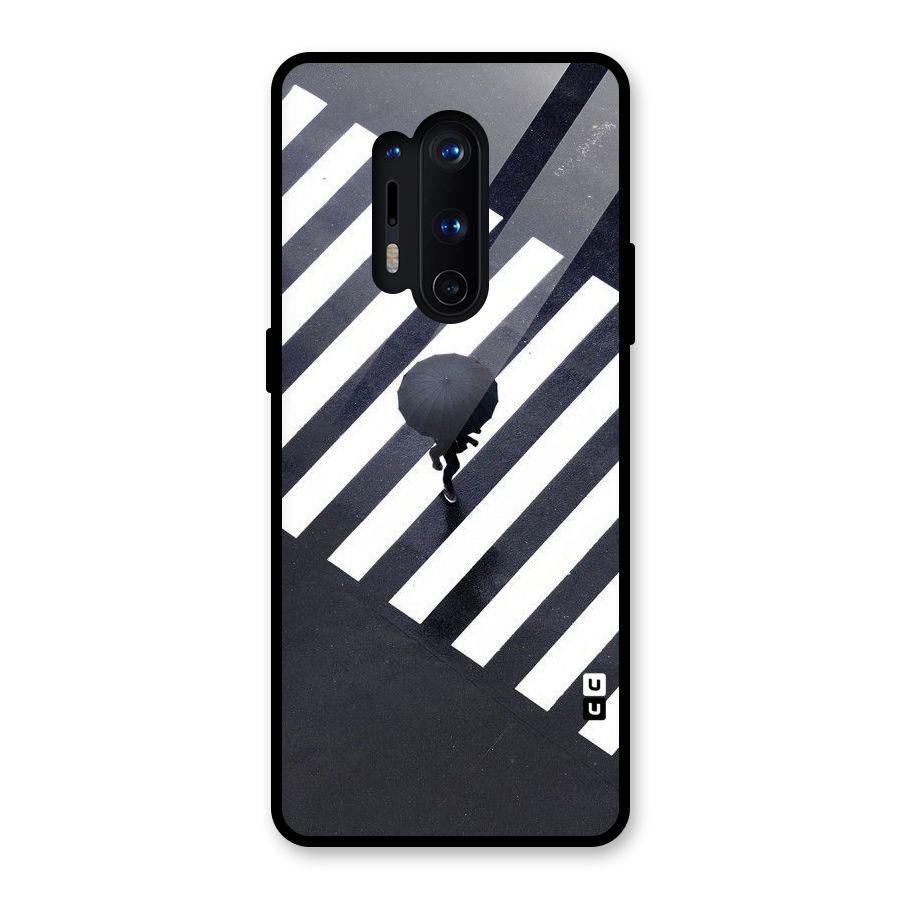 Zebra Walking Glass Back Case for OnePlus 8 Pro