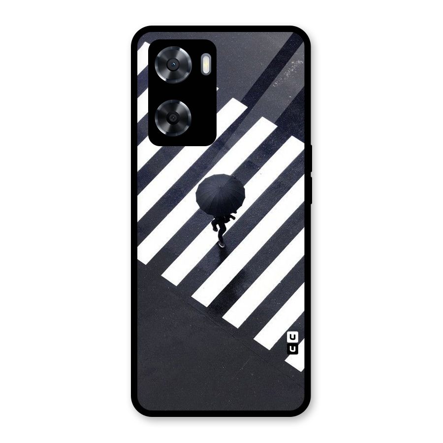 Zebra Walking Glass Back Case for Oppo A57 2022