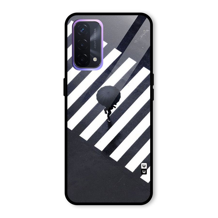 Zebra Walking Glass Back Case for Oppo A74 5G