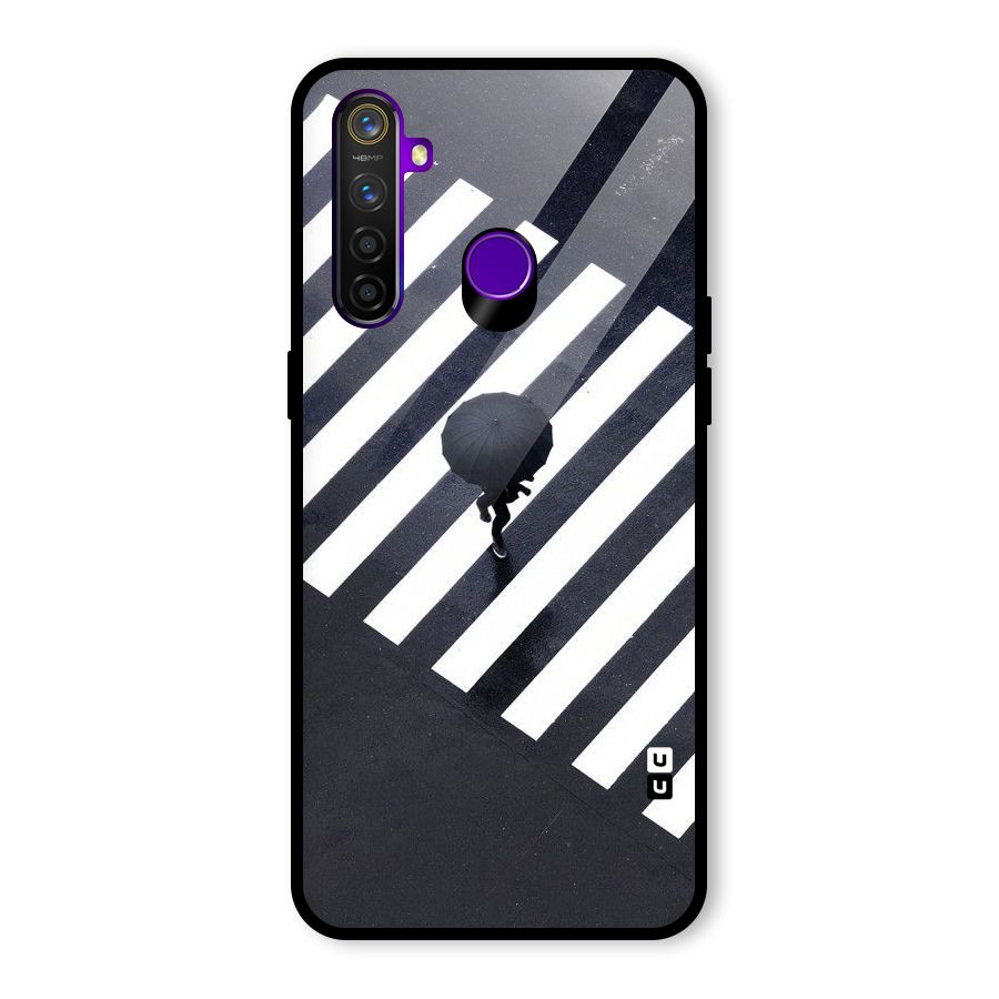 Zebra Walking Glass Back Case for Realme 5 Pro