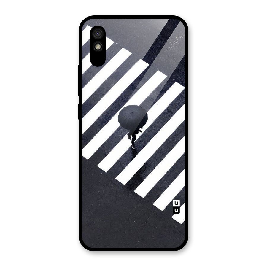 Zebra Walking Glass Back Case for Redmi 9i
