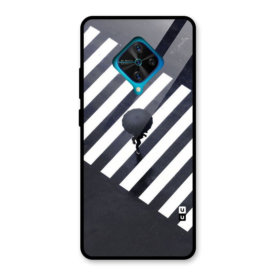 Zebra Walking Glass Back Case for Vivo S1 Pro