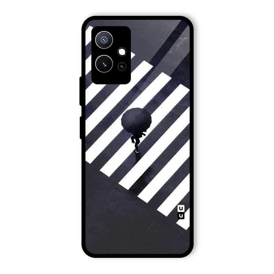 Zebra Walking Glass Back Case for Vivo T1 5G