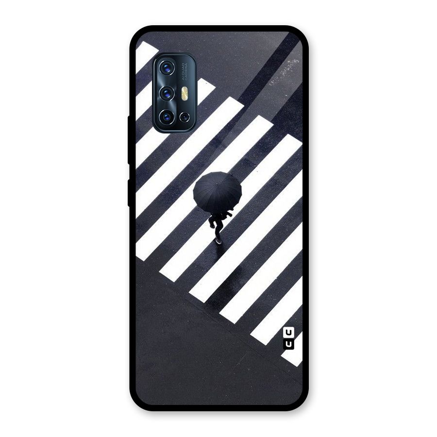 Zebra Walking Glass Back Case for Vivo V17