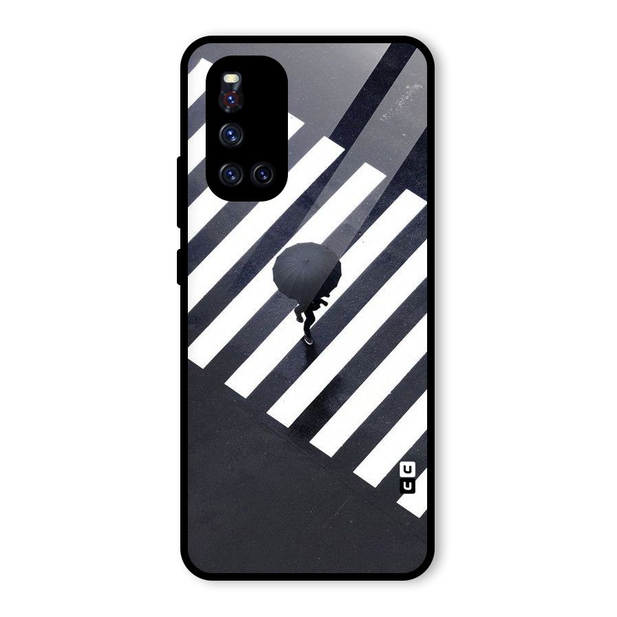 Zebra Walking Glass Back Case for Vivo V19