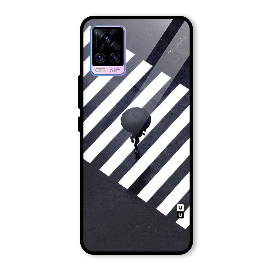 Zebra Walking Glass Back Case for Vivo V20 Pro
