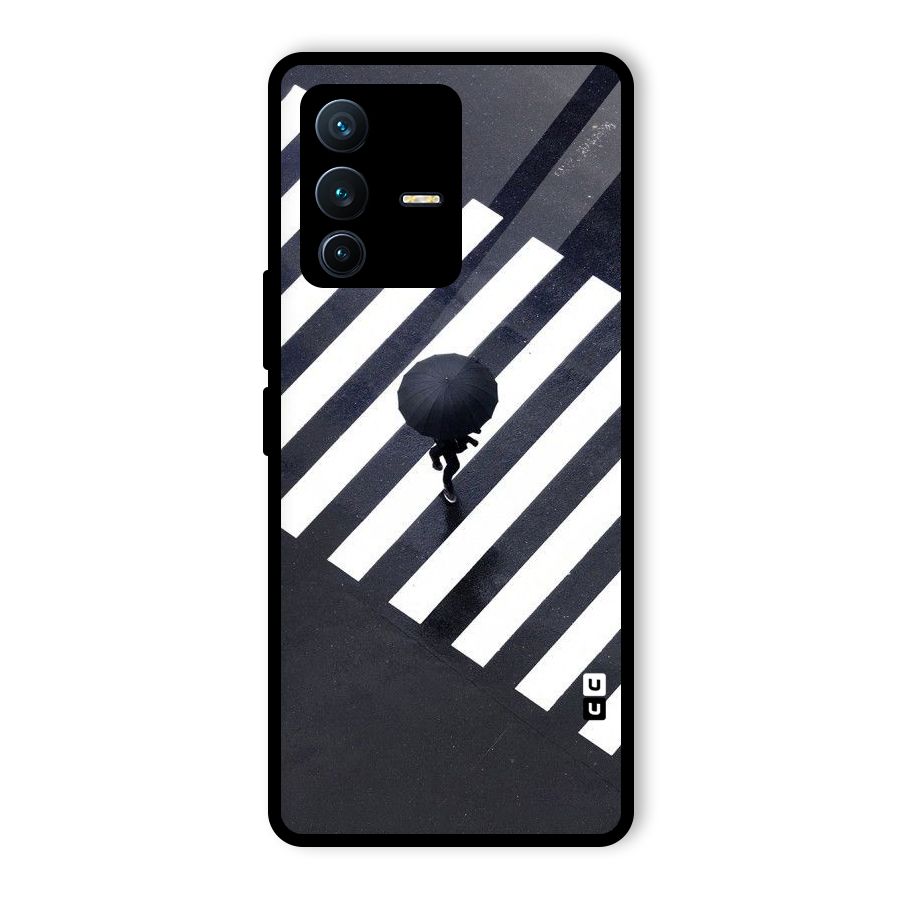 Zebra Walking Glass Back Case for Vivo V23 Pro
