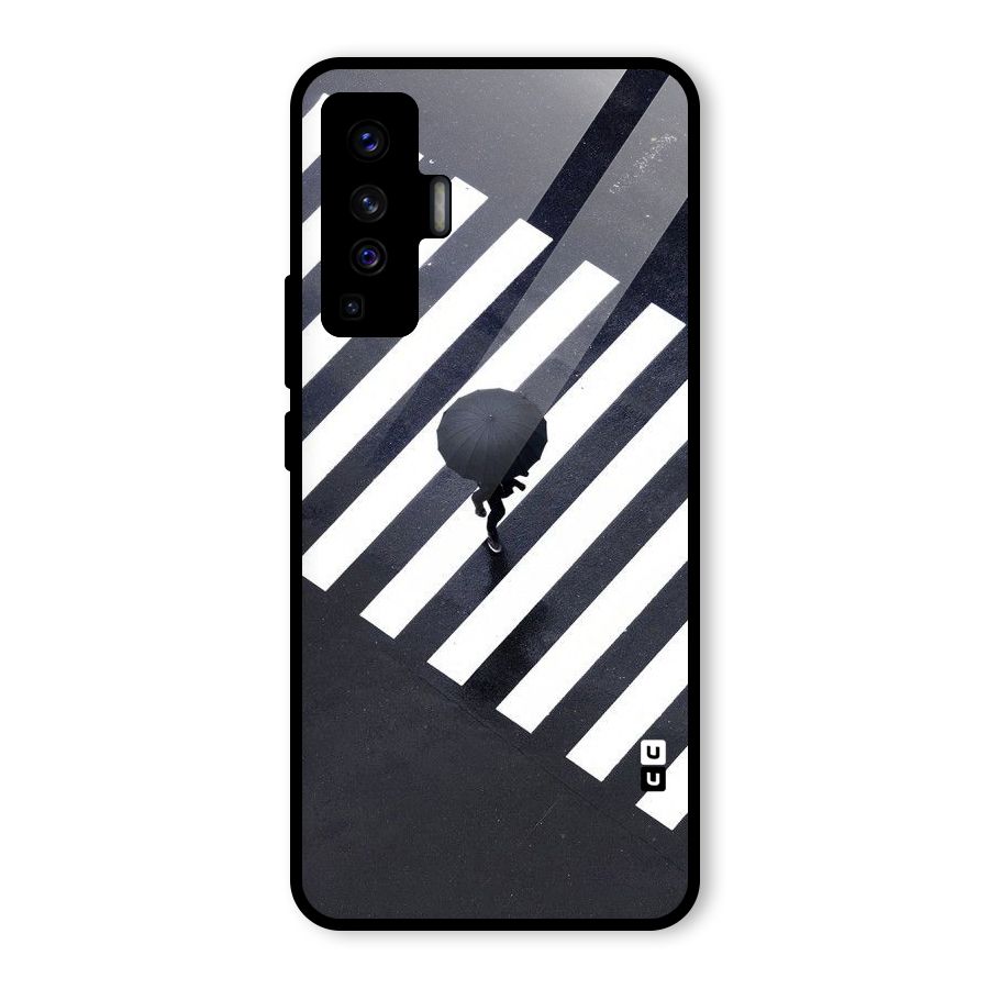 Zebra Walking Glass Back Case for Vivo X50