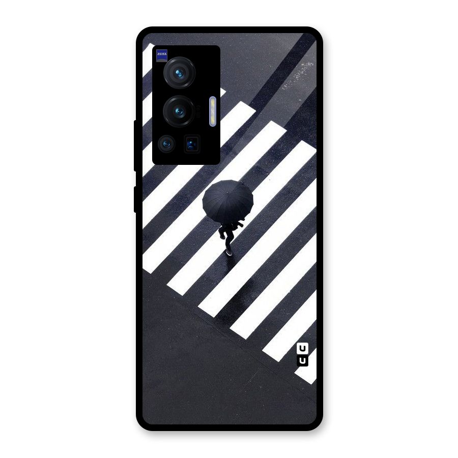 Zebra Walking Glass Back Case for Vivo X70 Pro