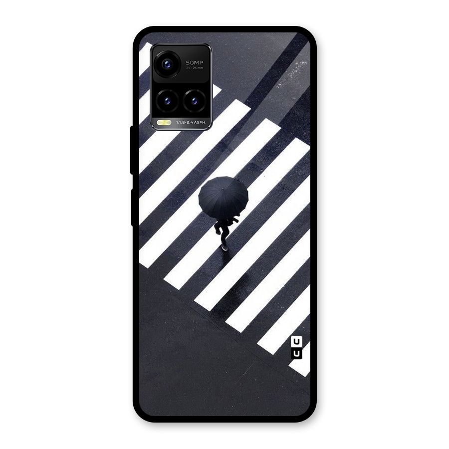 Zebra Walking Glass Back Case for Vivo Y21T