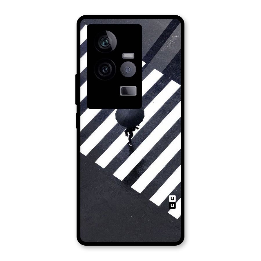 Zebra Walking Glass Back Case for Vivo iQOO 11 5G