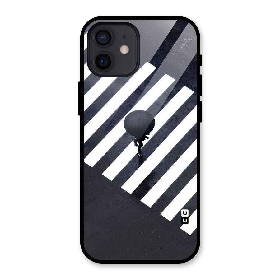 Zebra Walking Glass Back Case for iPhone 12