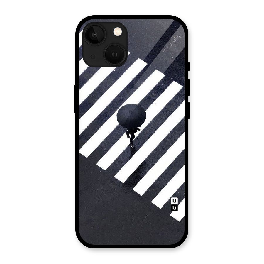 Zebra Walking Glass Back Case for iPhone 13