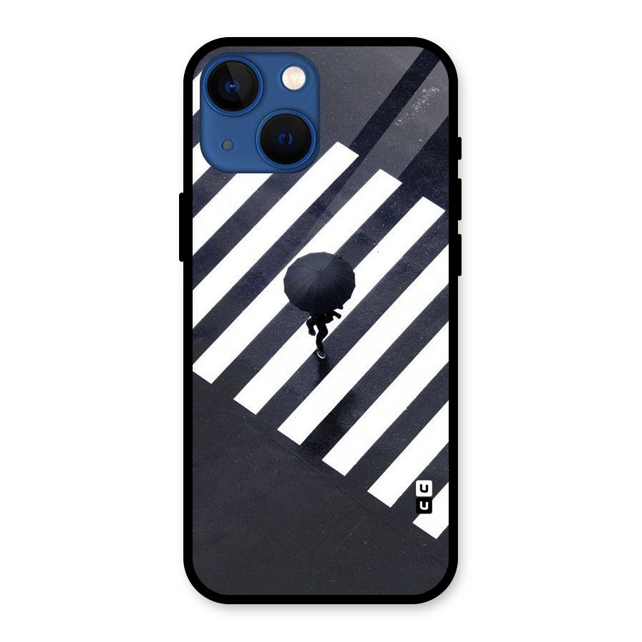 Zebra Walking Glass Back Case for iPhone 13 Mini