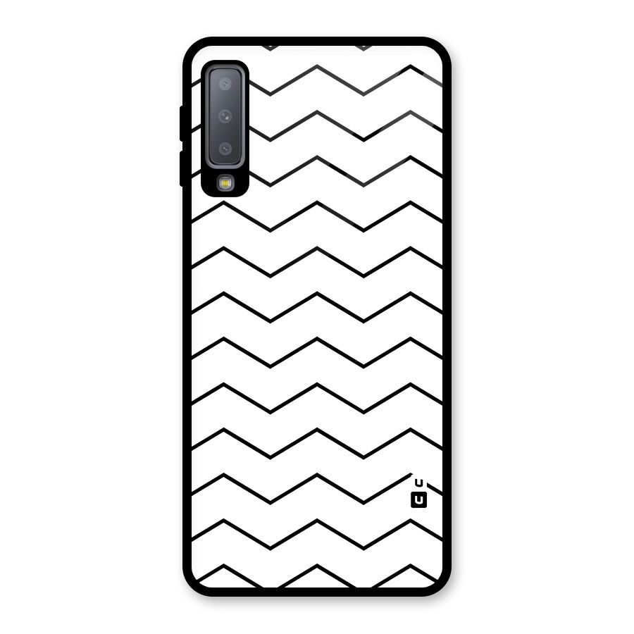 ZigZag Simple Classic Lines Glass Back Case for Galaxy A7 (2018)