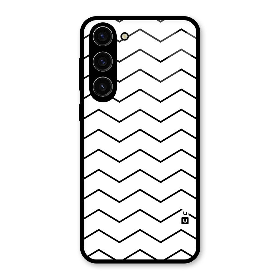 ZigZag Simple Classic Lines Glass Back Case for Galaxy S23 Plus