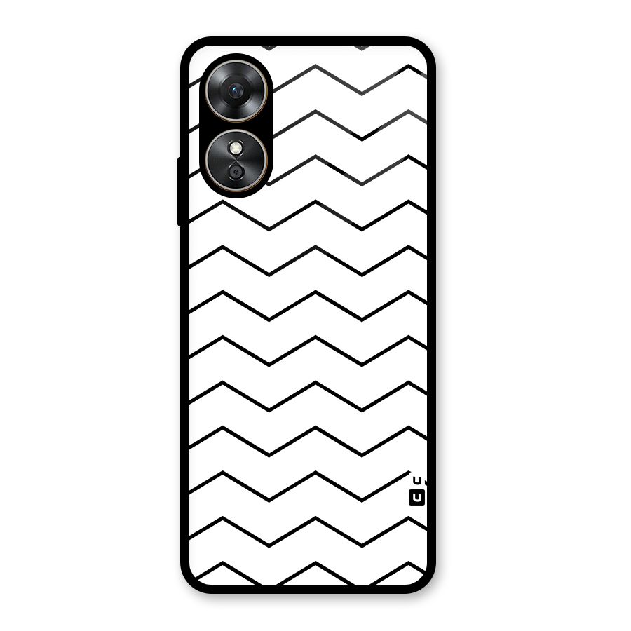 ZigZag Simple Classic Lines Glass Back Case for Oppo A17