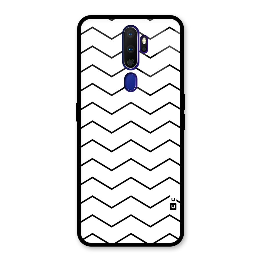 ZigZag Simple Classic Lines Glass Back Case for Oppo A9 (2020)