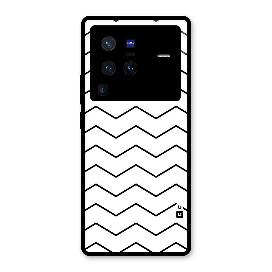 ZigZag Simple Classic Lines Glass Back Case for Vivo X80 Pro
