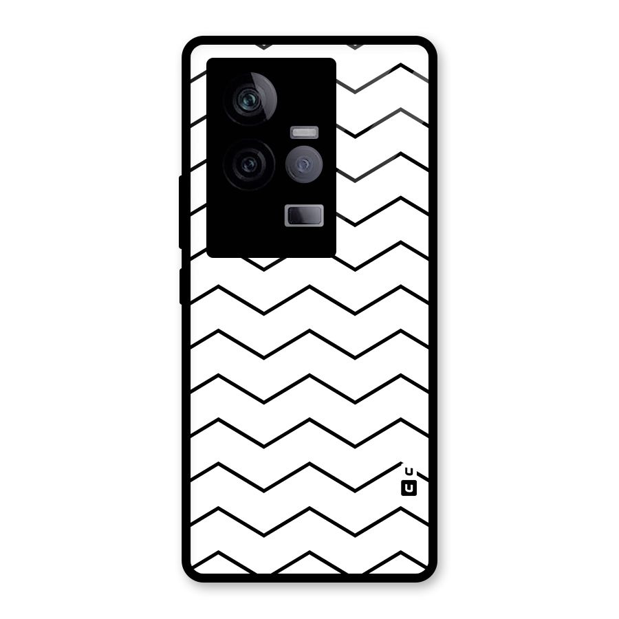 ZigZag Simple Classic Lines Glass Back Case for Vivo iQOO 11 5G