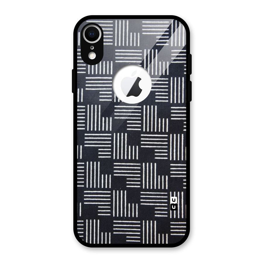 Zig Zag Hierarchy Glass Back Case for iPhone XR Logo Cut