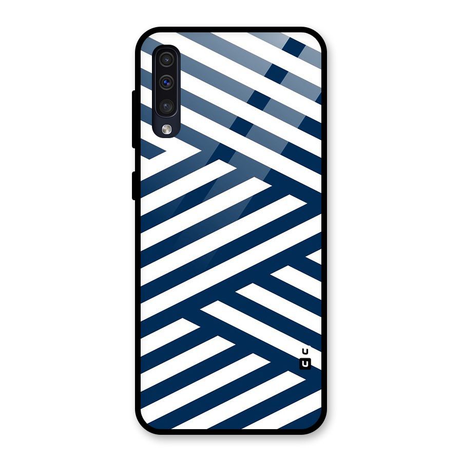 Zip Zap Pattern Glass Back Case for Galaxy A50