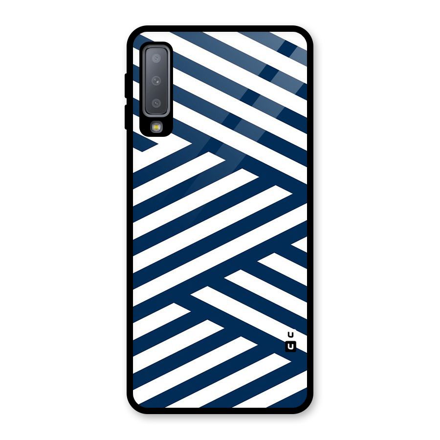 Zip Zap Pattern Glass Back Case for Galaxy A7 (2018)