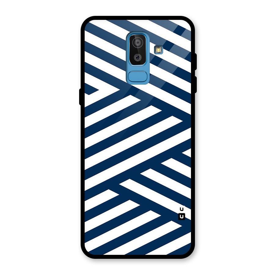 Zip Zap Pattern Glass Back Case for Galaxy J8