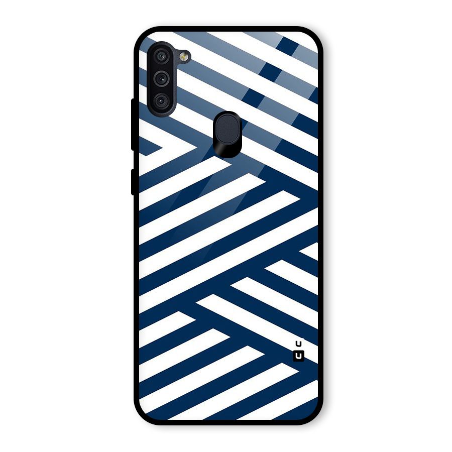 Zip Zap Pattern Glass Back Case for Galaxy M11