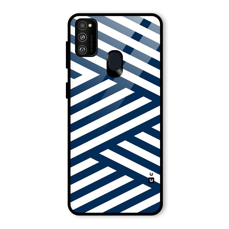 Zip Zap Pattern Glass Back Case for Galaxy M30s