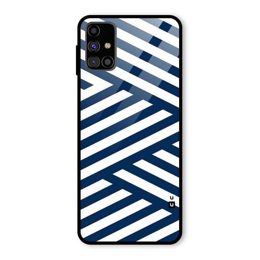 Zip Zap Pattern Glass Back Case for Galaxy M31s
