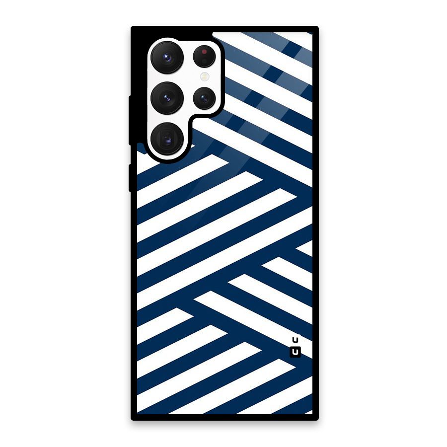 Zip Zap Pattern Glass Back Case for Galaxy S22 Ultra 5G